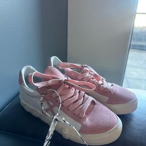 Pink off white vulcanized sneakers